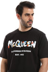 McQueen Chest & Back Print Over Black Tee