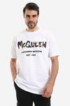 McQueen Chest & Back Print Over Black Tee