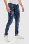 White Rabbit Ripped Belt Loops Slim Fit Jeans - Blue