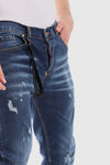 White Rabbit Ripped Belt Loops Slim Fit Jeans - Blue