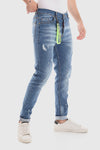 White Rabbit Ripped Belt Loops Slim Fit Jeans - Blue