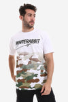 Camouflage Printed Pattern Slip On Short Sleeves Casual T-Shirt - White