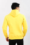 Fleeced Hoodie With Kangroo Pocket - Yellow