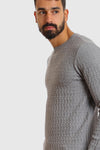 Round Neck Slip On Light Grey Pullover