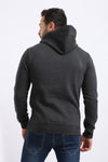 Inner Fleece Hoodie With Front Pocket - Heather Light Grey