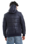 Ribbed Cuffs & Hem Quilted Hooded Bomber Jacket