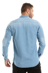 Long Sleeves Snap Buttons Denim Shirt