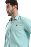 Front Buttoned Down Textured Grey Men Shirt