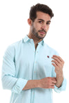 Front Buttoned Down Textured Grey Men Shirt