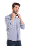 Accent Plain Buttoned Down Long Sleeves Shirt