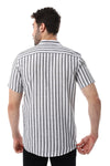 White & Grey Awning Strip Pattern Shirt