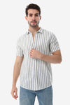 White & Grey Awning Strip Pattern Shirt