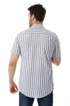 White & Grey Awning Strip Pattern Shirt