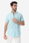 White & Grey Awning Strip Pattern Shirt