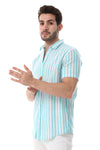 White & Grey Awning Strip Pattern Shirt