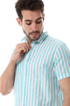 White & Grey Awning Strip Pattern Shirt