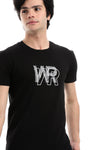 Black Stitched "WR" Over White Slip On Tee