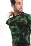 Neon Yellow "White Rabbit" Printed