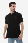 Regular Fit Pique Pattern Polo Shirt - Black