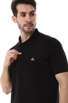 Regular Fit Pique Pattern Polo Shirt - Black