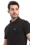 Double Buttoned Short Sleeves Pique White Polo Shirt