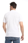 Double Buttoned Short Sleeves Pique White Polo Shirt