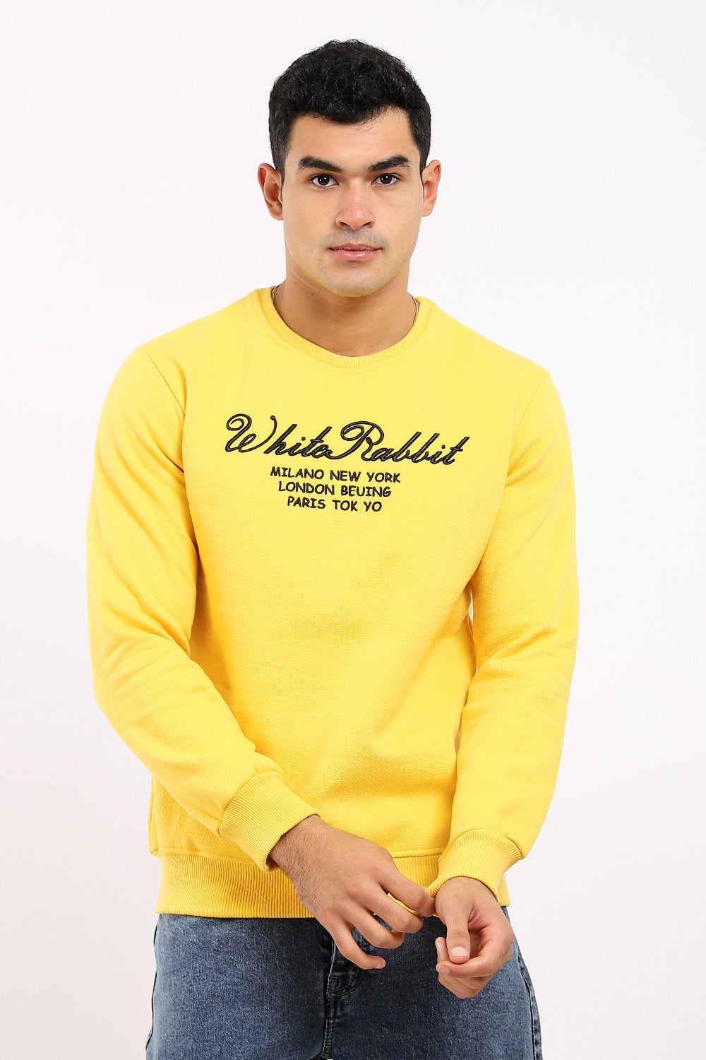 بلوفر محبوك مضفر دائري سهل الارتداء - أسود