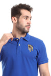 Stitched Chest Logo Pique Patterned Polo Shirt - Red