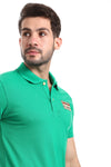 Double Buttoned Short Sleeves Pique White Polo