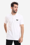 Pique Pattern Turn Down Collar Polo Shirt - --Black