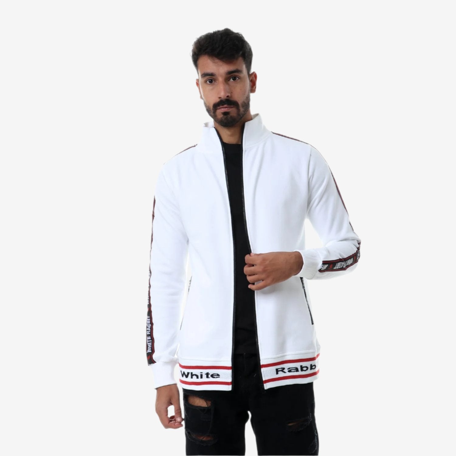 Zipped Through High Neck Sweatshirt - Black