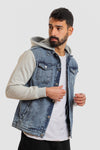 Adjustable Hooded Neck Winter Denim Jacket