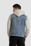 Adjustable Hooded Neck Winter Denim Jacket