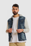 Adjustable Hooded Neck Winter Denim Jacket