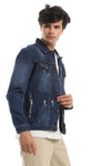 Denim Jacket With Front Pockets - Washed Blue