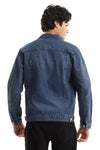 Ripped & Scratched Buttoned Denim Jacket - Blue Jeans