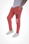 Pink text print track pants