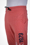 Pink text print track pants