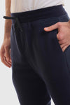 Fully Ribbed Plain Sweatpants - Navy Blue