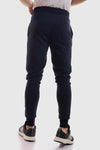 Fully Ribbed Plain Sweatpants - Navy Blue