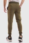 Fully Ribbed Plain Sweatpants - Olive