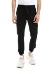 Side Zipper Pockets Plain Polyester Joggers