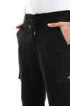 Side Zipper Pockets Plain Polyester Joggers