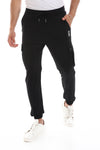 Solid Black Cargo Pants With 4 Pockets