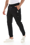 Solid Black Cargo Pants With 4 Pockets