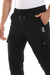 Solid Black Cargo Pants With 4 Pockets