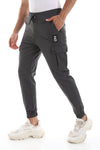 Solid Black Cargo Pants With 4 Pockets