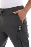 Solid Black Cargo Pants With 4 Pockets