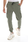 Solid Black Cargo Pants With 4 Pockets