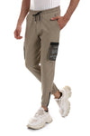 Side Mesh Pocket Textured Khaki Jogger